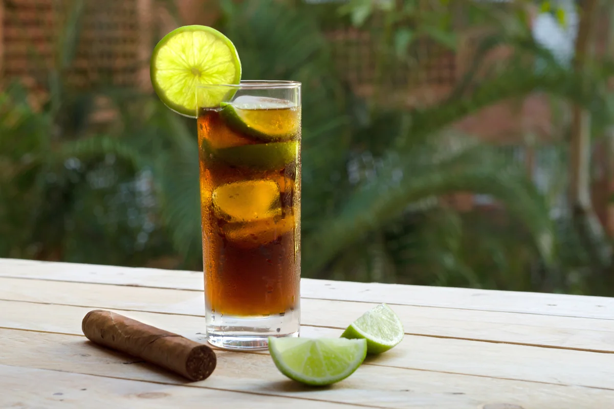 Coconut Cuba Libre and Fine Cuban Cigar