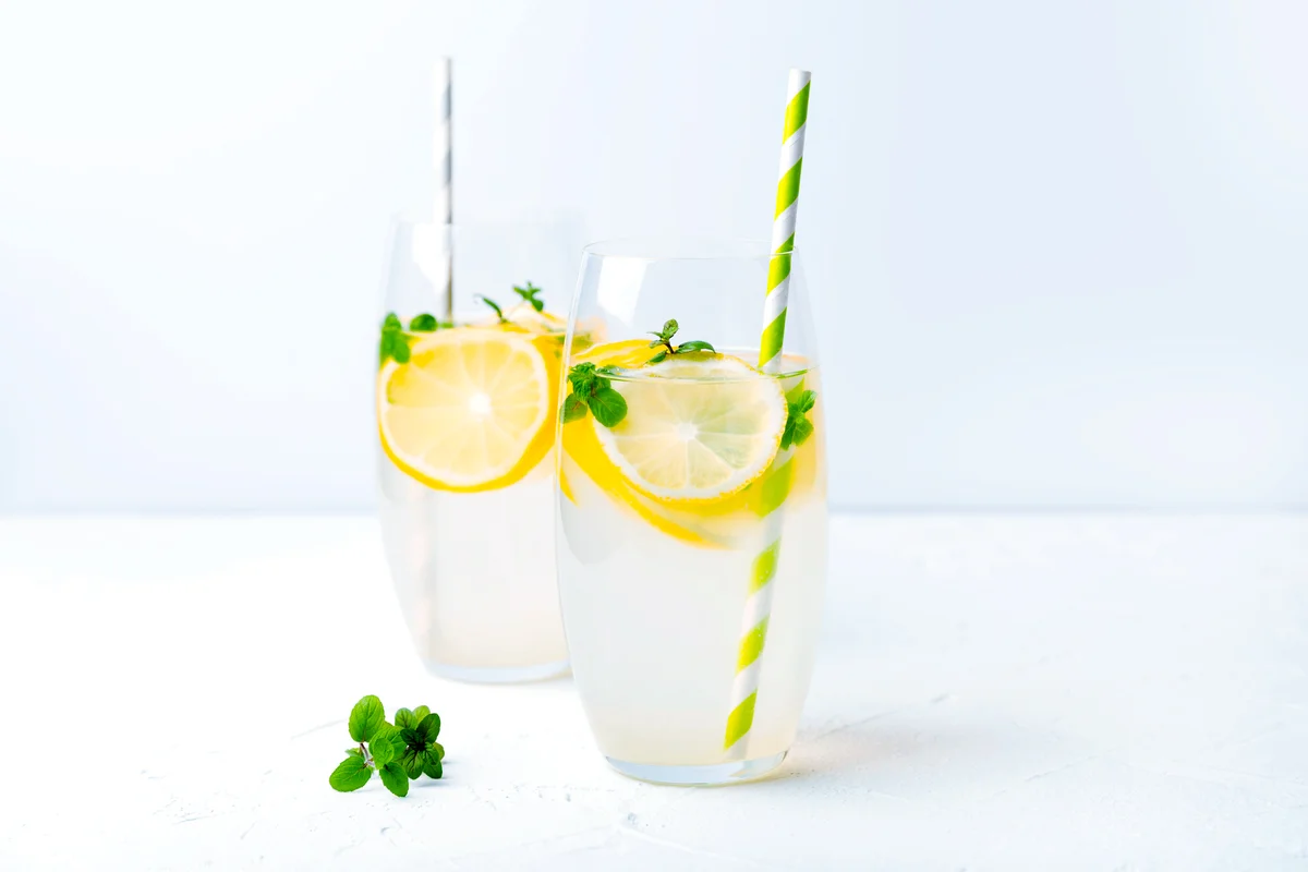 Two glasses of Coconut Lemonade