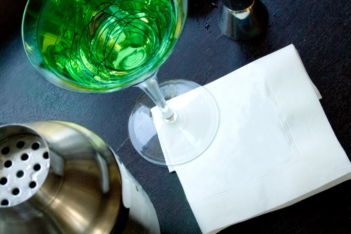 Green Martini and a shaker