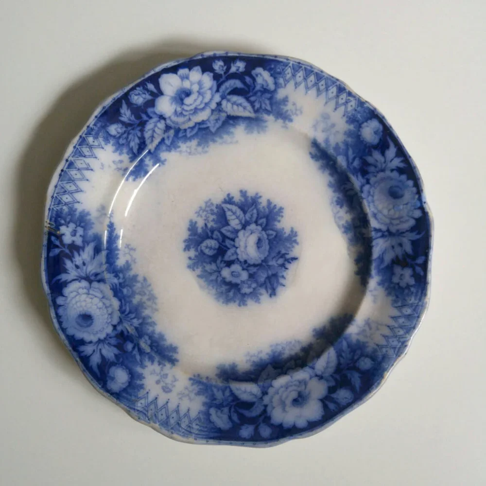 Sarreguemines Transferware/Flow Dinner Plate c. 1870