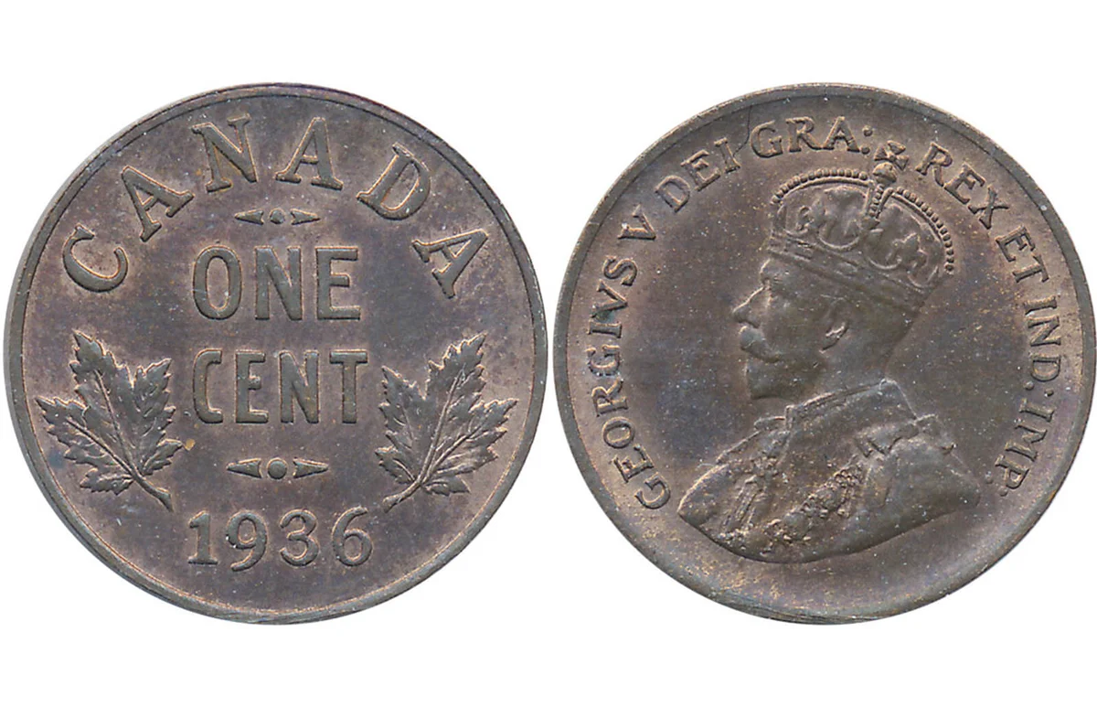 1936 Canadian 1 Cent