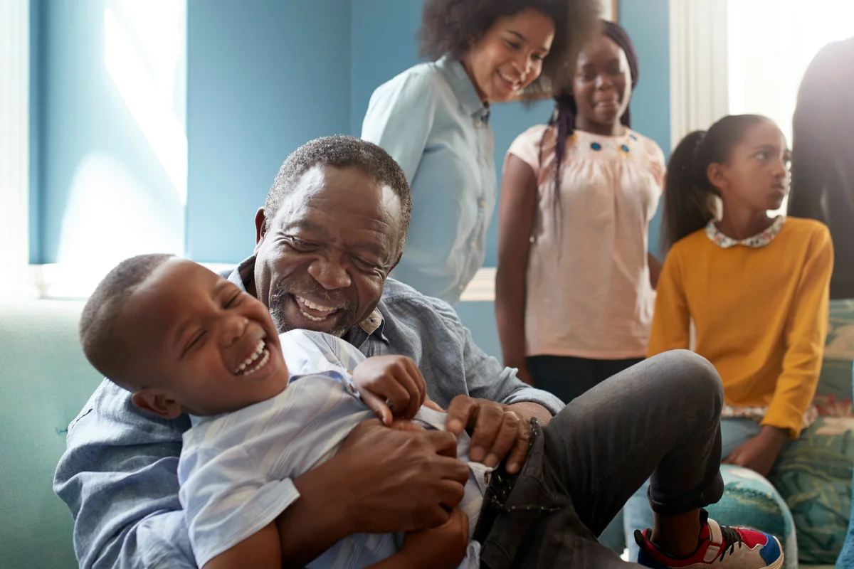 Happy family at a gathering