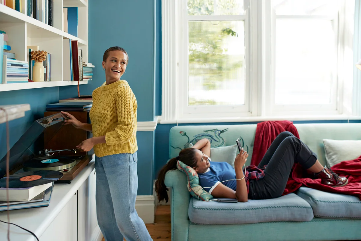 Flatmates hanging out in the house