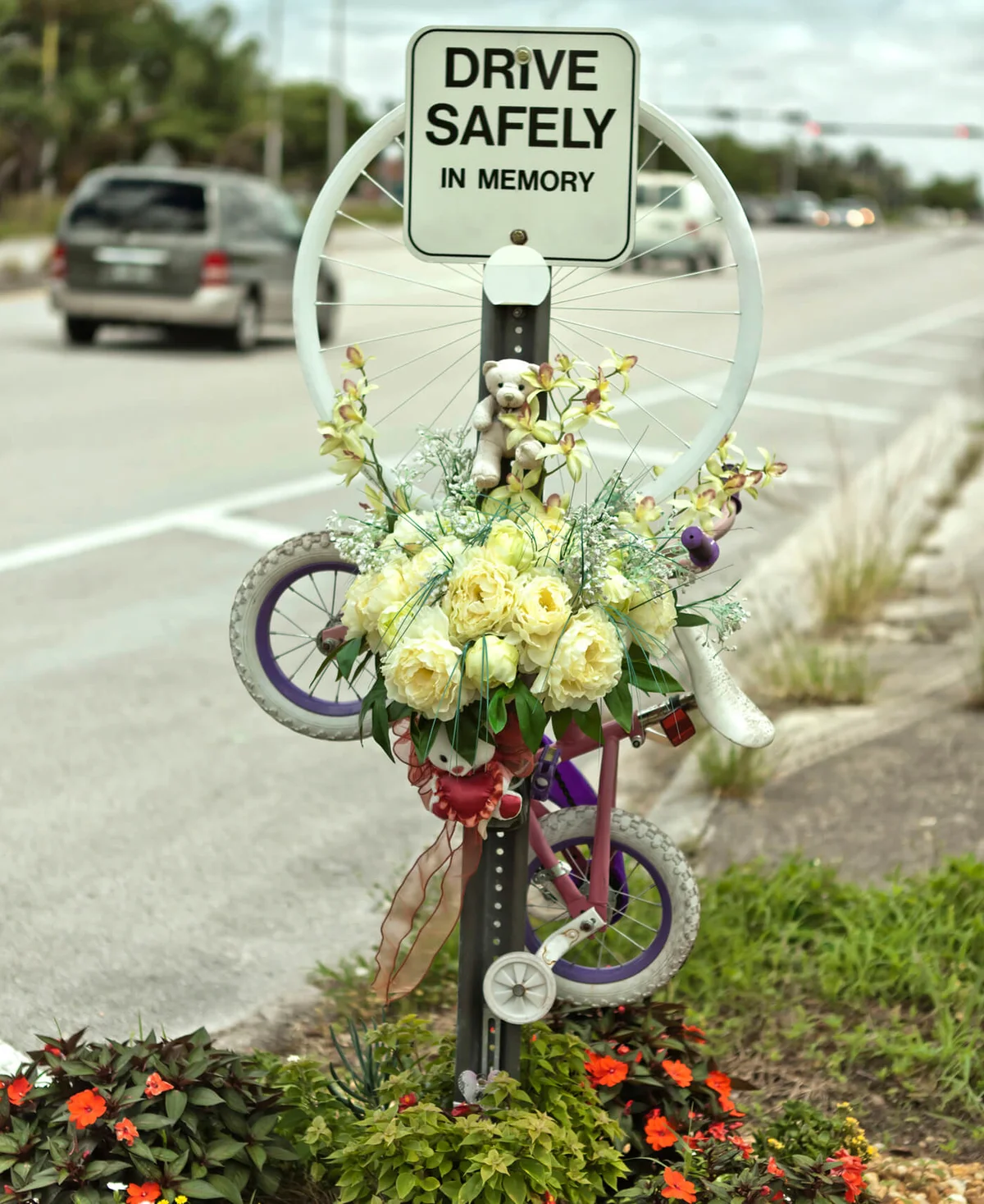 In Memory sign on the roadside