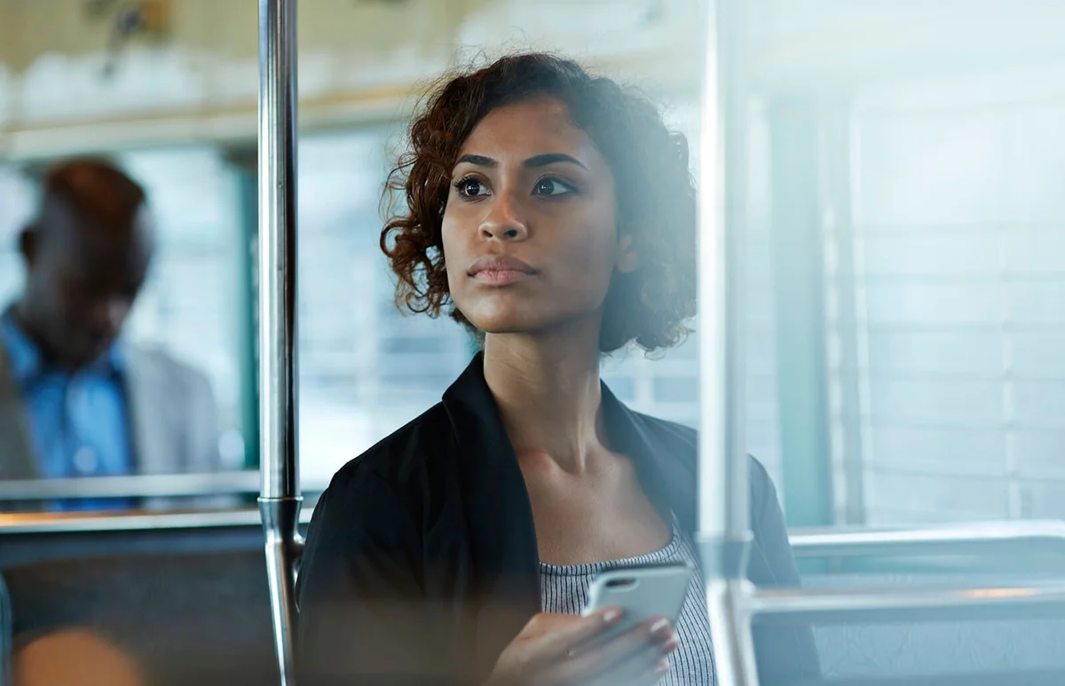 woman looking out of the window