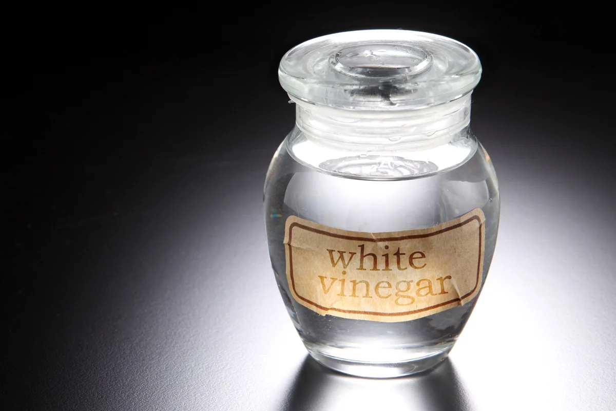 White Vinegar In Jar On Table