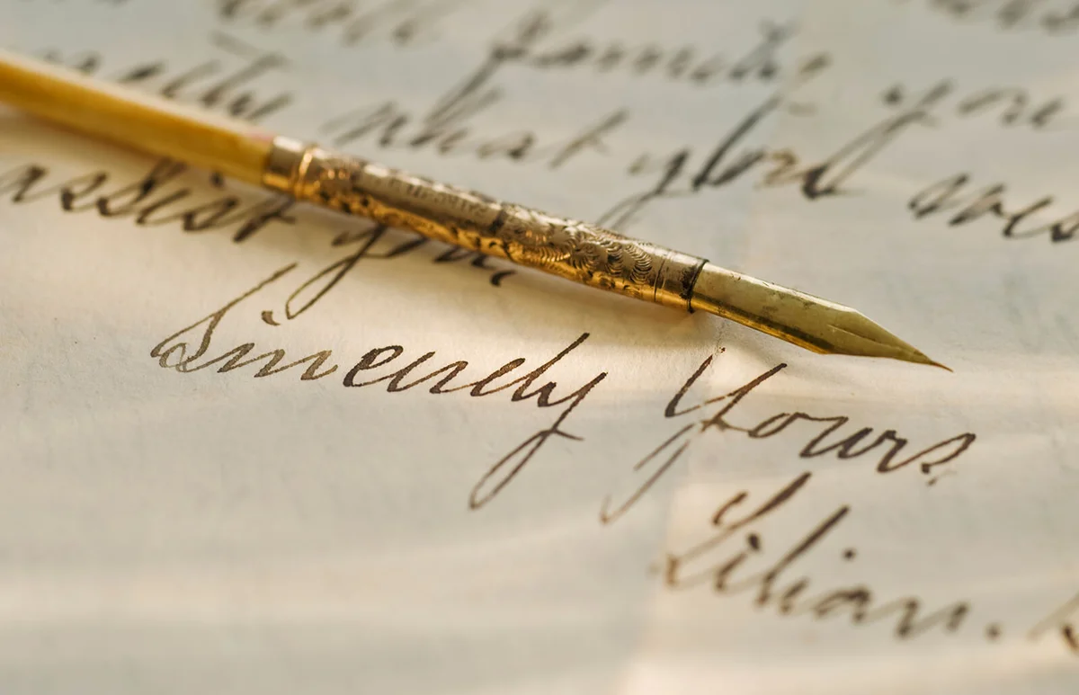Antique pen and handwriting