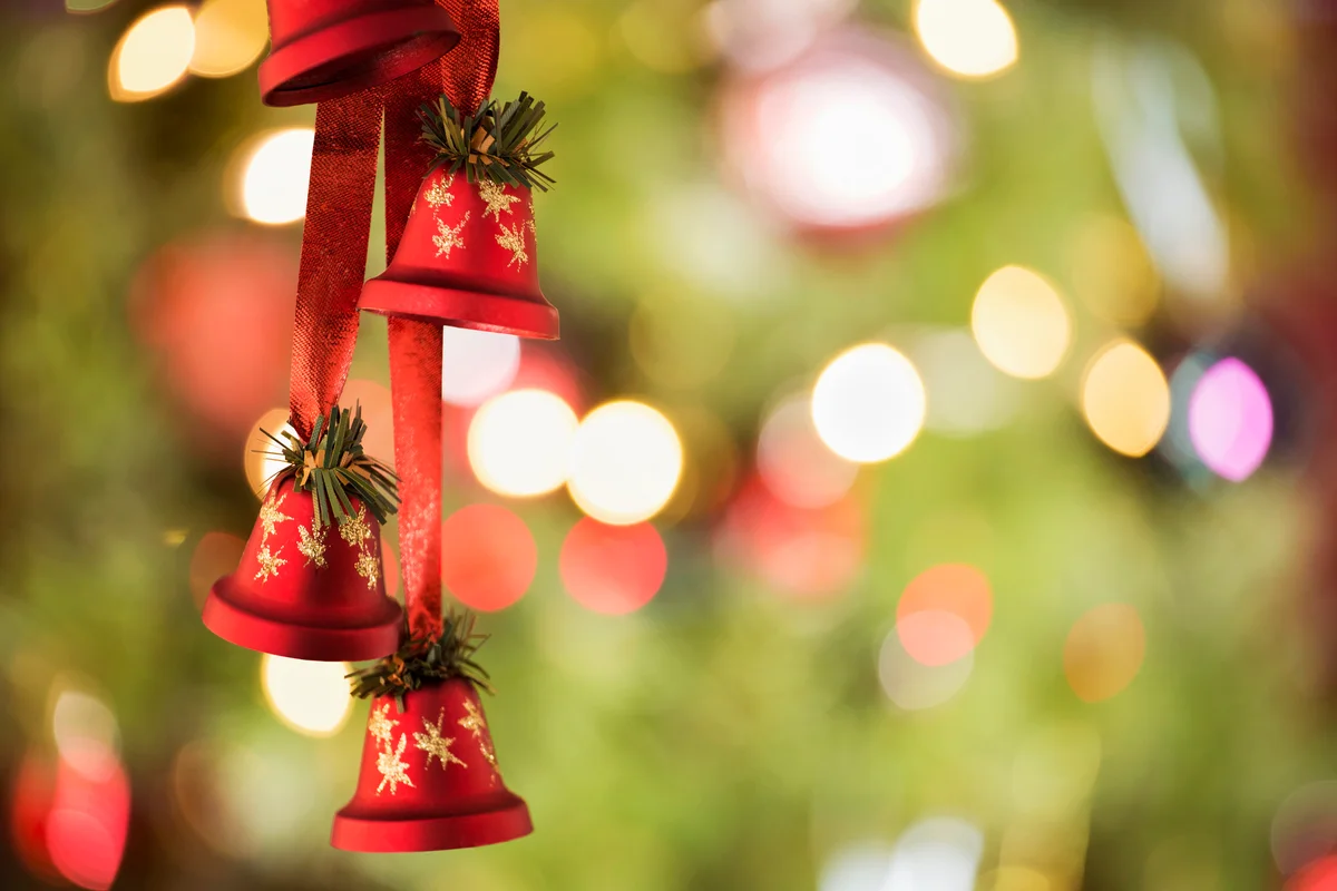 Christmas Decoration with Ornaments and Holiday Lights