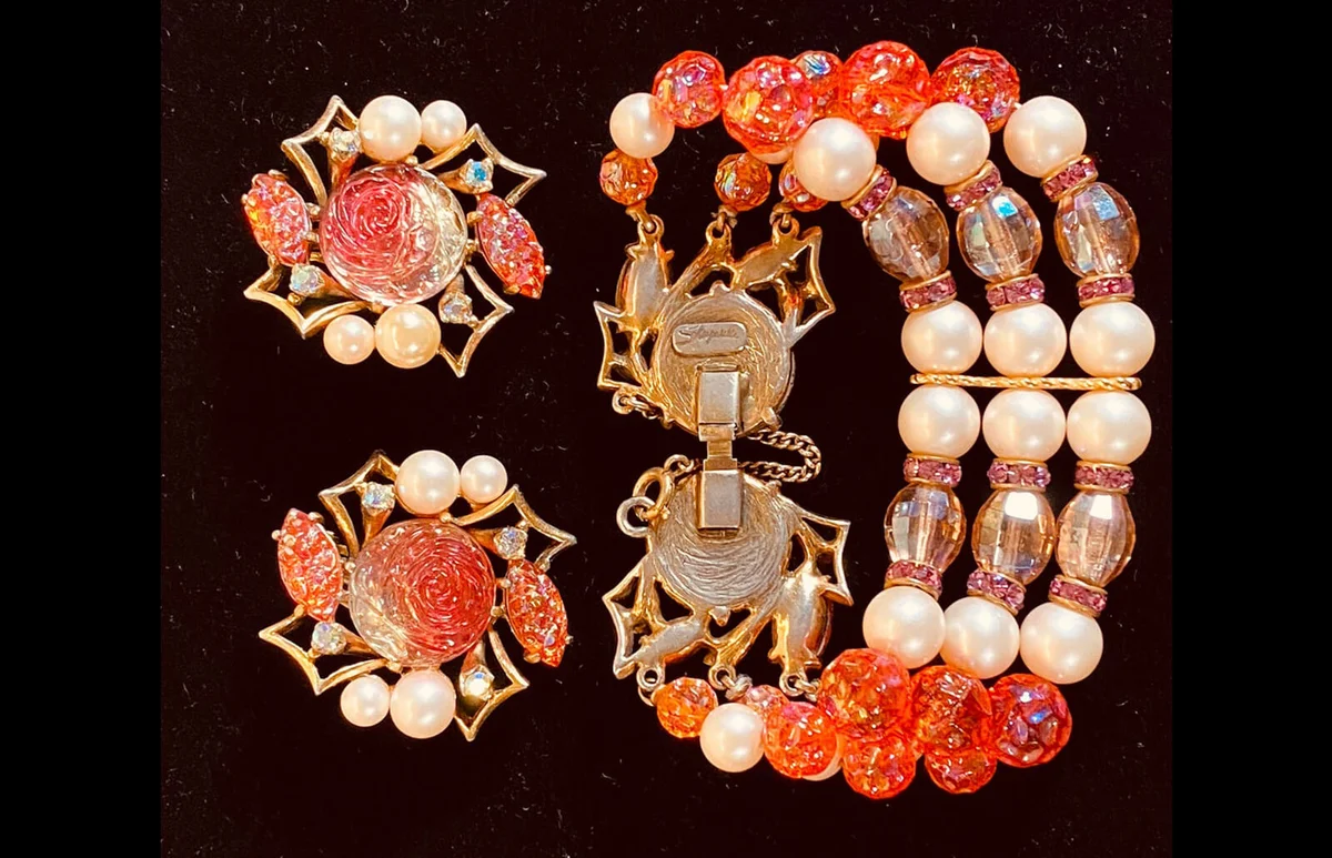 Schiaparelli 'Shocking Pink' Bracelet & Earrings