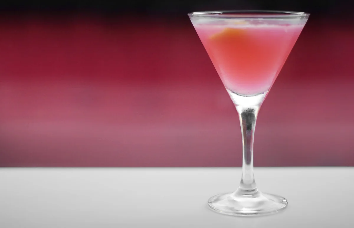 Pink cosmopolitan cocktail drink martini glass