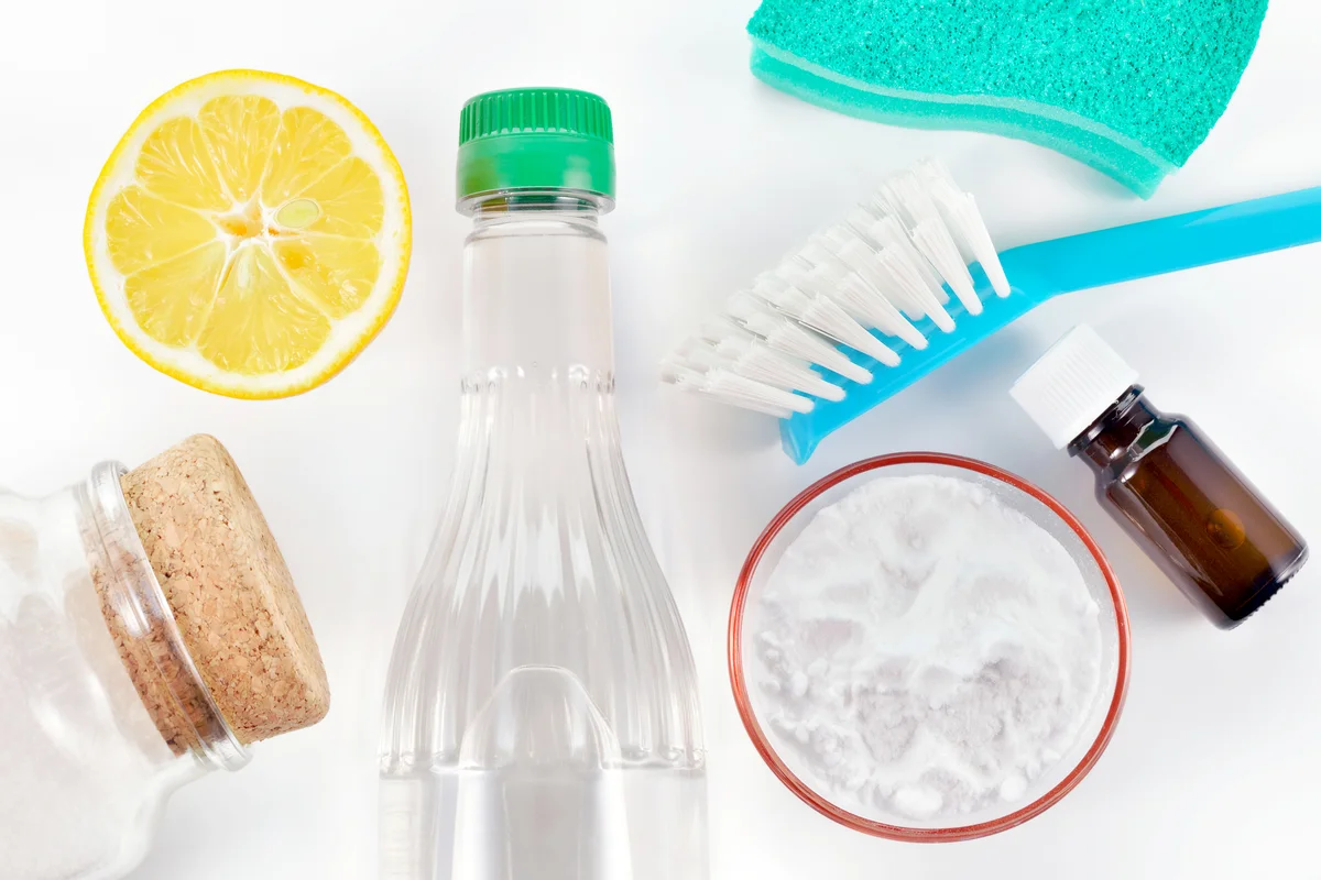 Vinegar, baking soda, salt, lemon