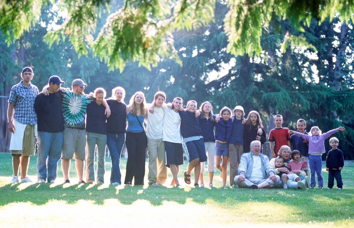 Portrait of family from tallest to shortest