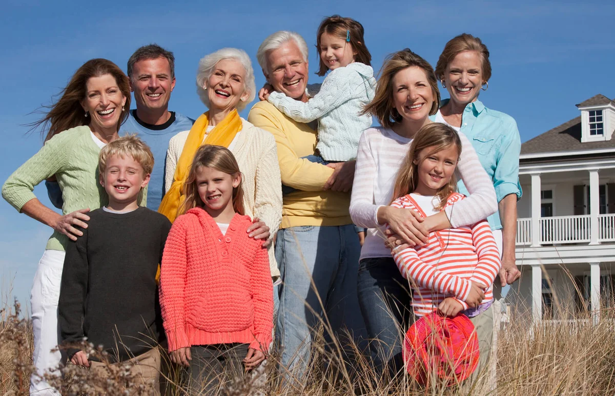 Smiling family portrait
