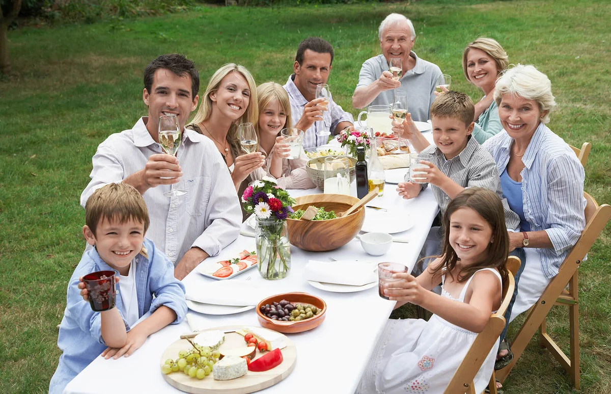 Family dinner portrait
