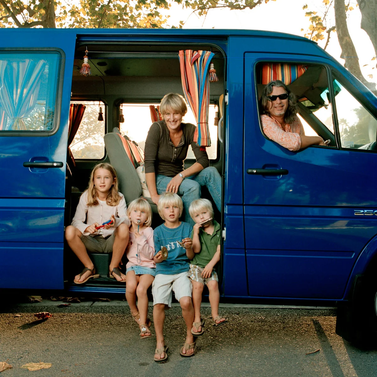 Bohemian family with vehicle