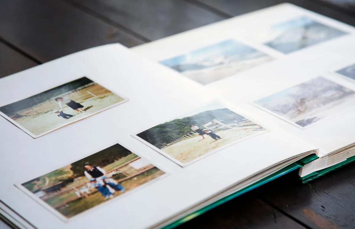 photo album of family at farm