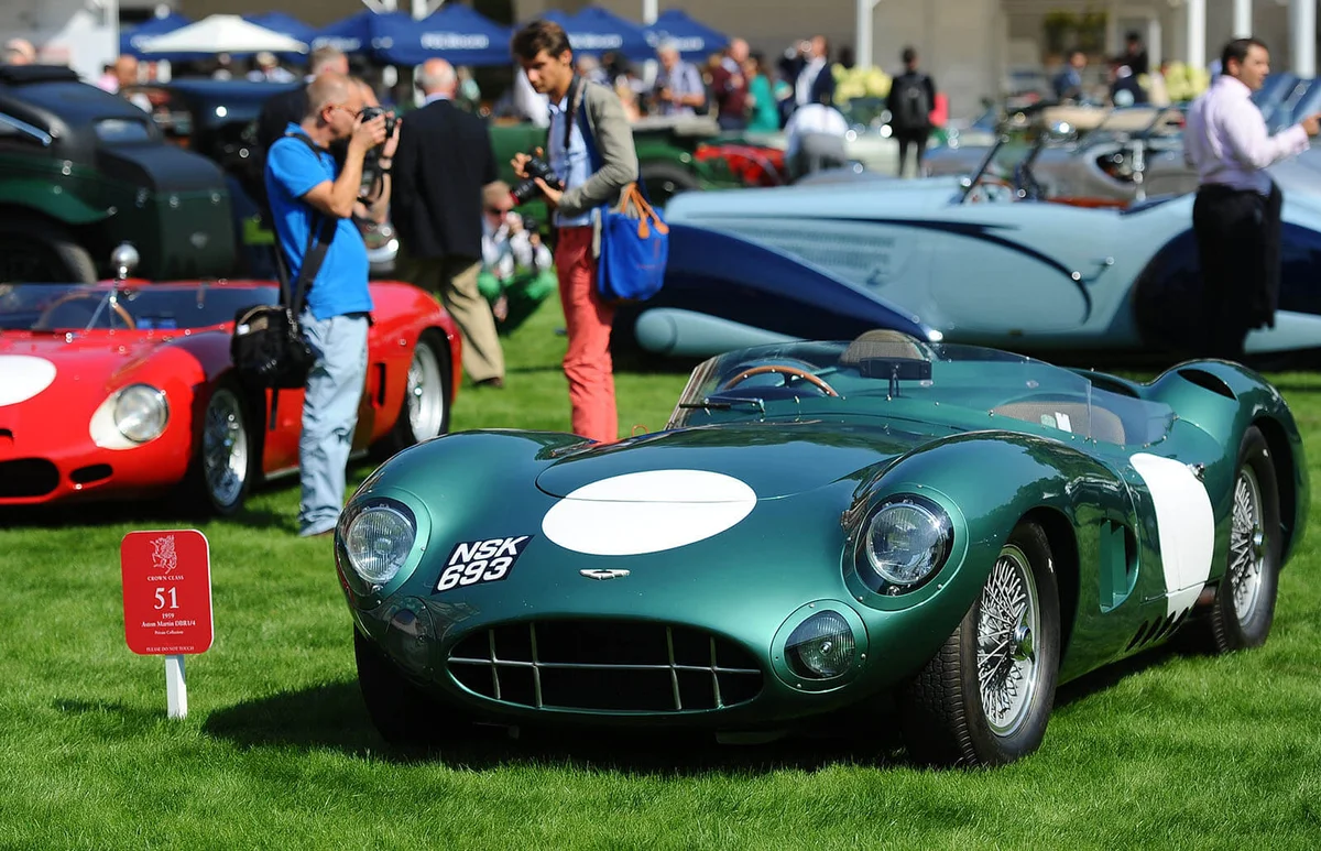 A 1959 Aston Martin DBR1/4 is seen during St James's Concours of Elegance | Getty Editorial Use