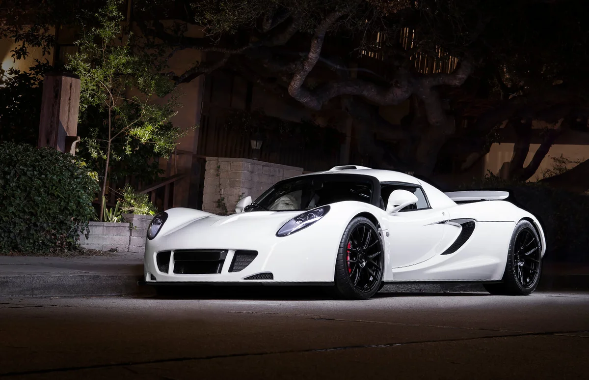 White Hennessey Venom GT spotted in Downtown Carmel during Monterey Car Week
