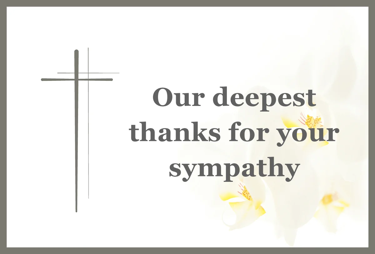 funeral flower Condolence card