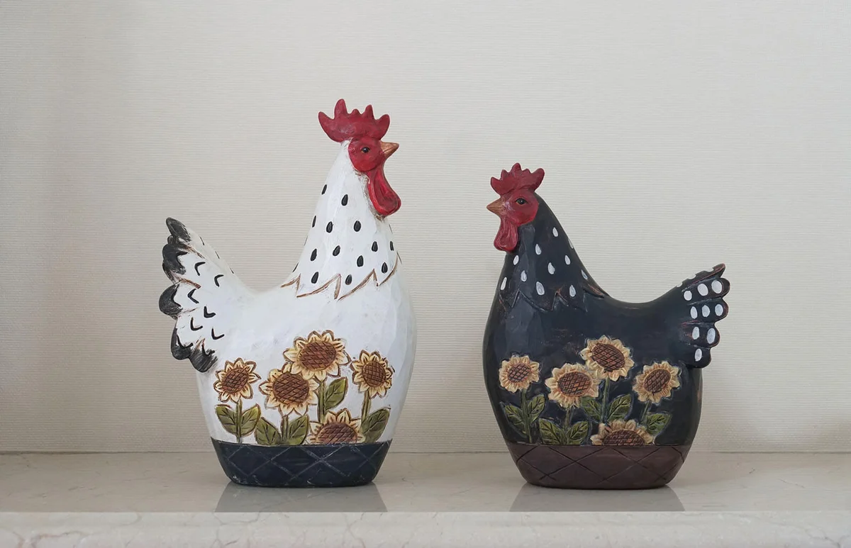 modern wooden rooster figurine house decoration