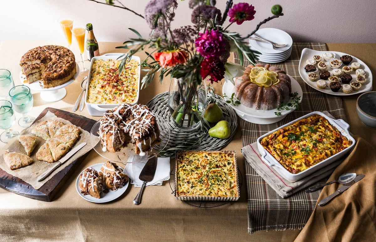Brunch buffet table