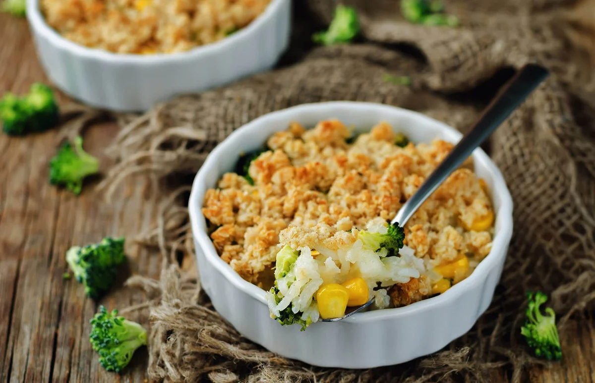 Rice broccoli corn casserole