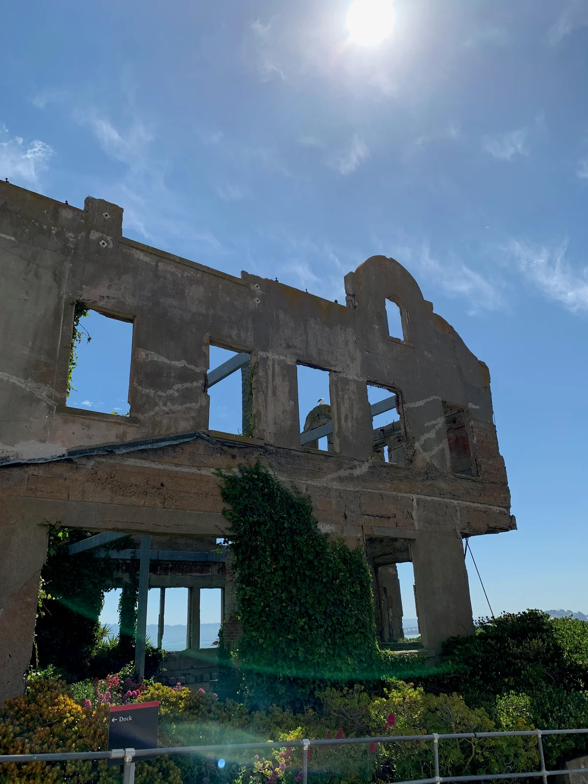 Crumbling outbuilding on Alcatraz grounds