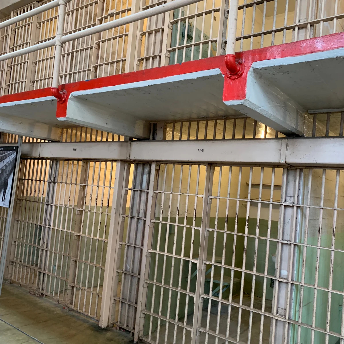Jail cells inside Alcatraz prison