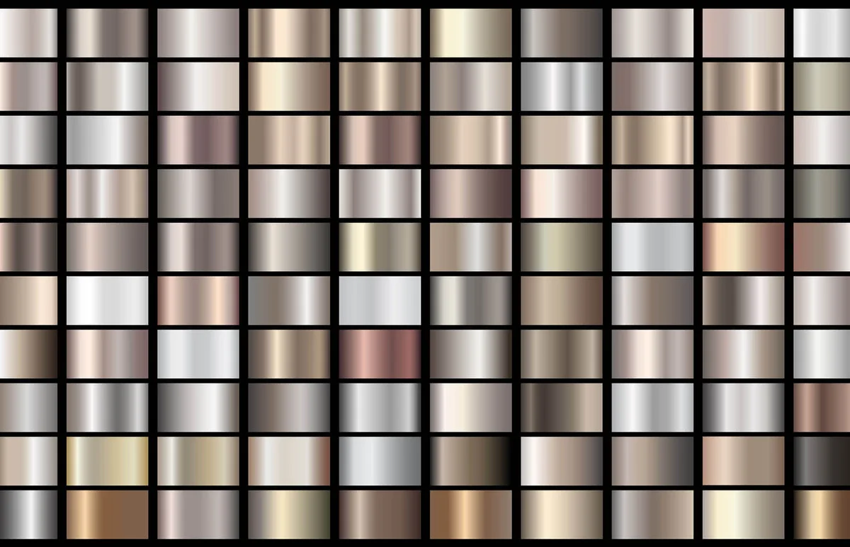 Metallic, bronze, silver, gold, chrome metal foil texture gradient
