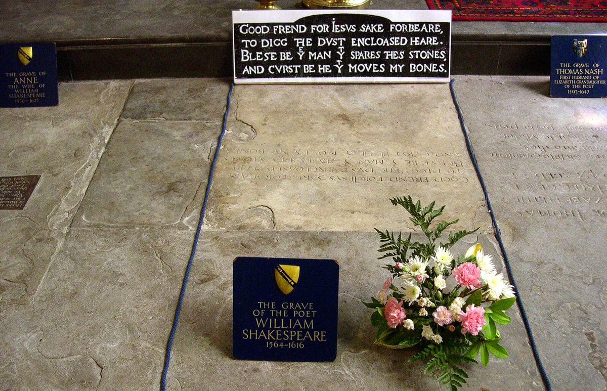 William Shakespeare's grave, Holy Trinity Church, Stratford-on-Avon, England