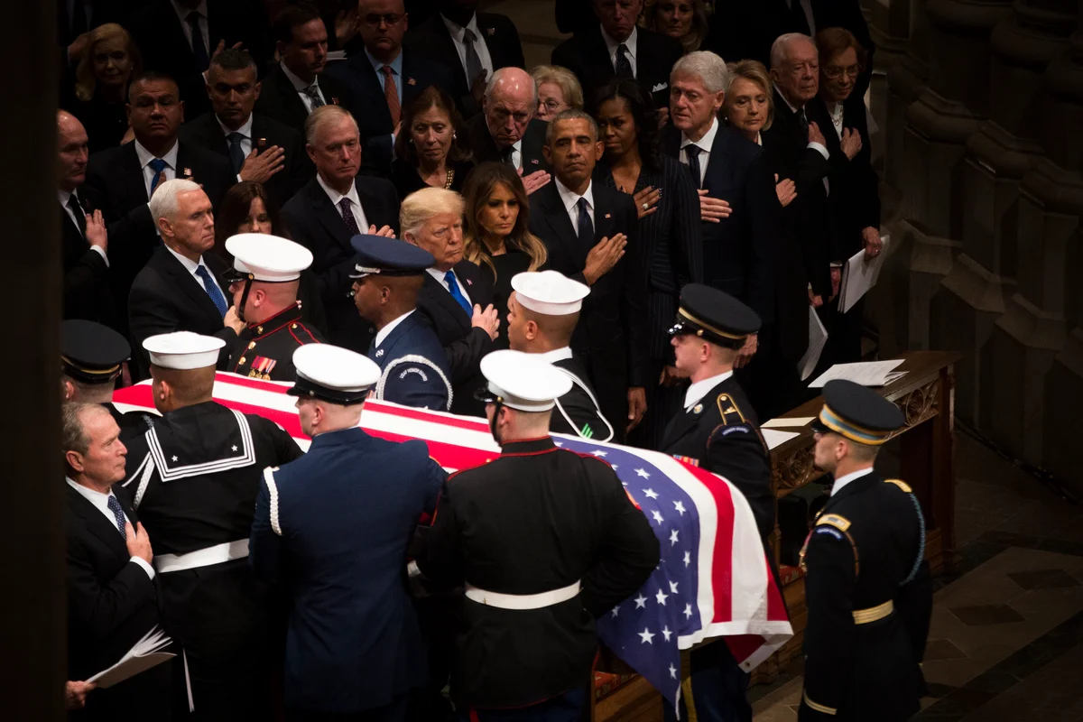 Funeral of former President George HW Bush with military guard