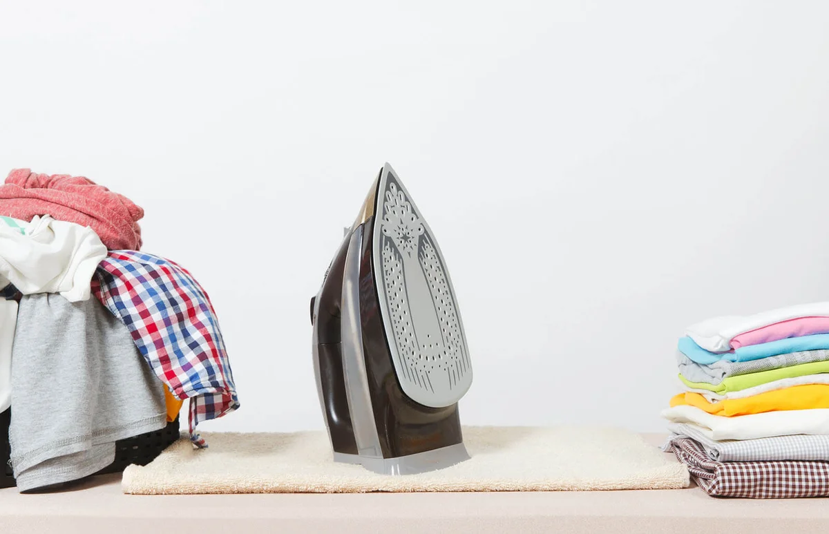 ironing colorful clothes