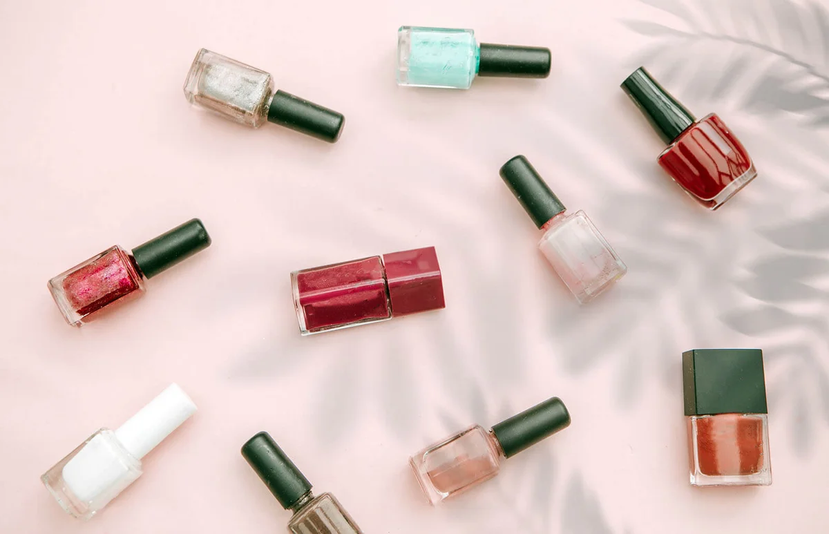 spill colorful nail polish