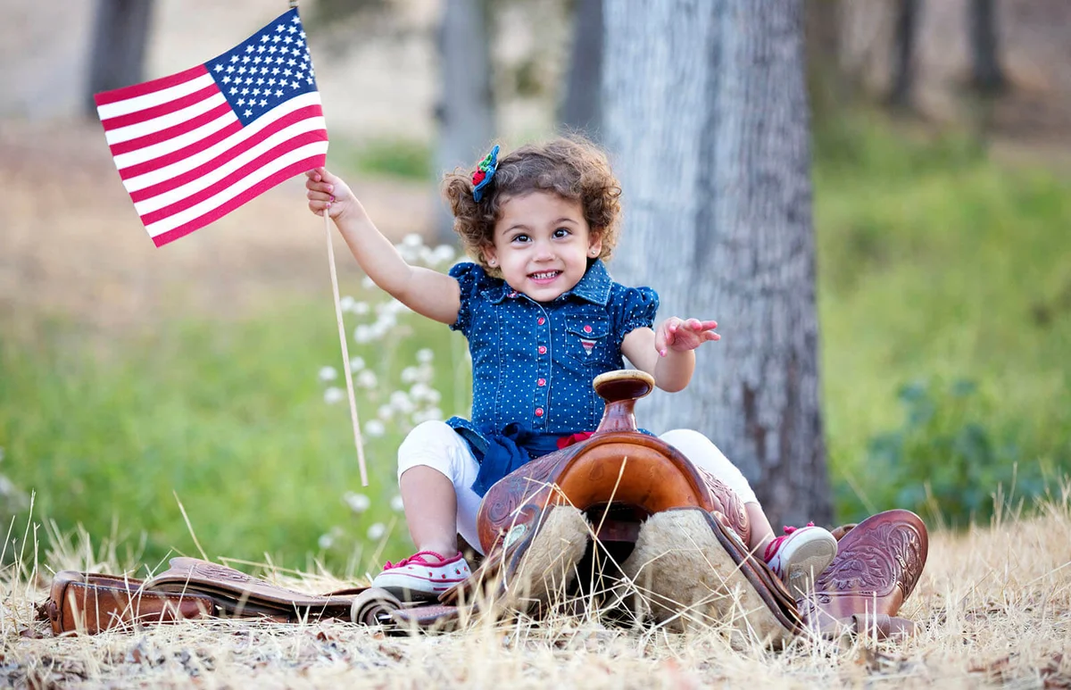 Cowgirl Cutie with American Flag