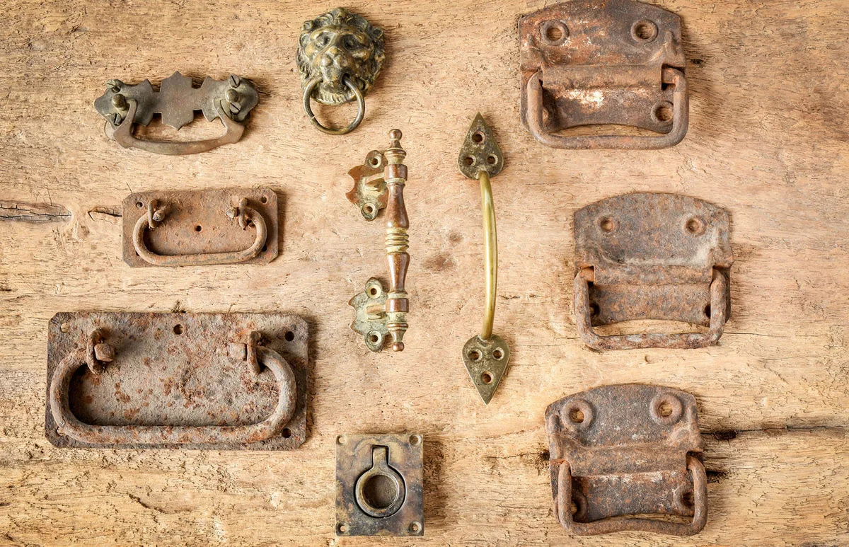 Rusty Door Handles On Table