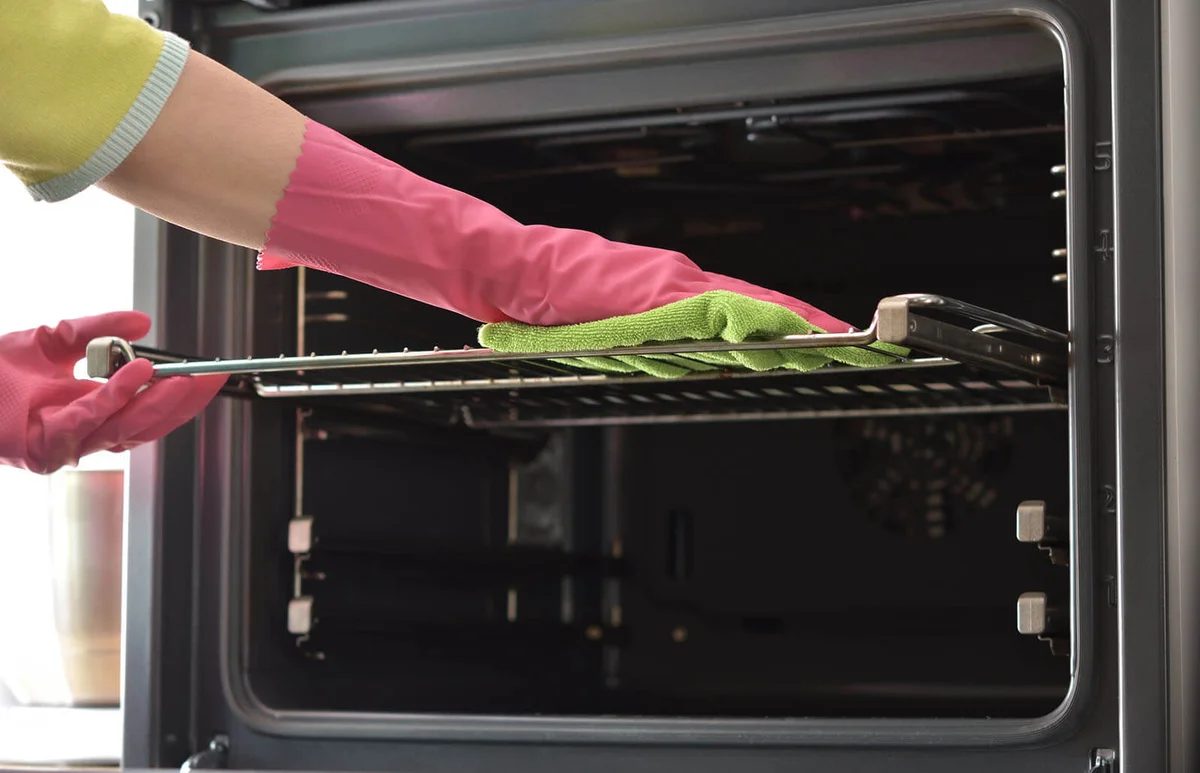 Clean oven in kitchen