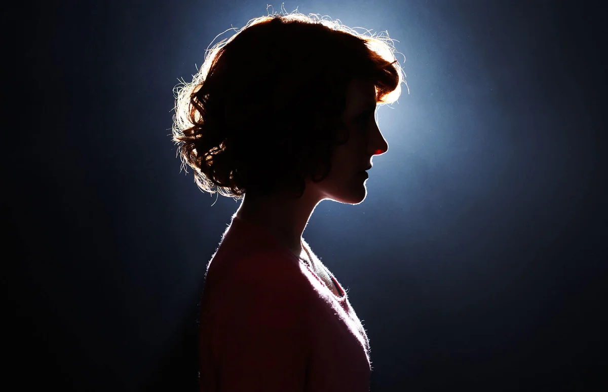 Silhouette of young woman