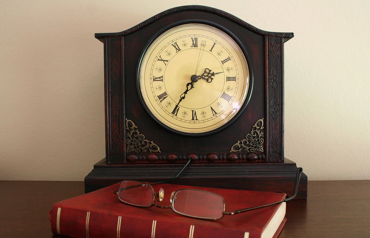 mantel clock at home office
