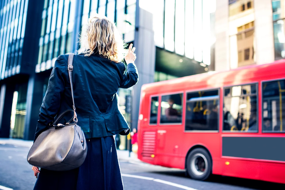 Senior woman waiting for a taxi