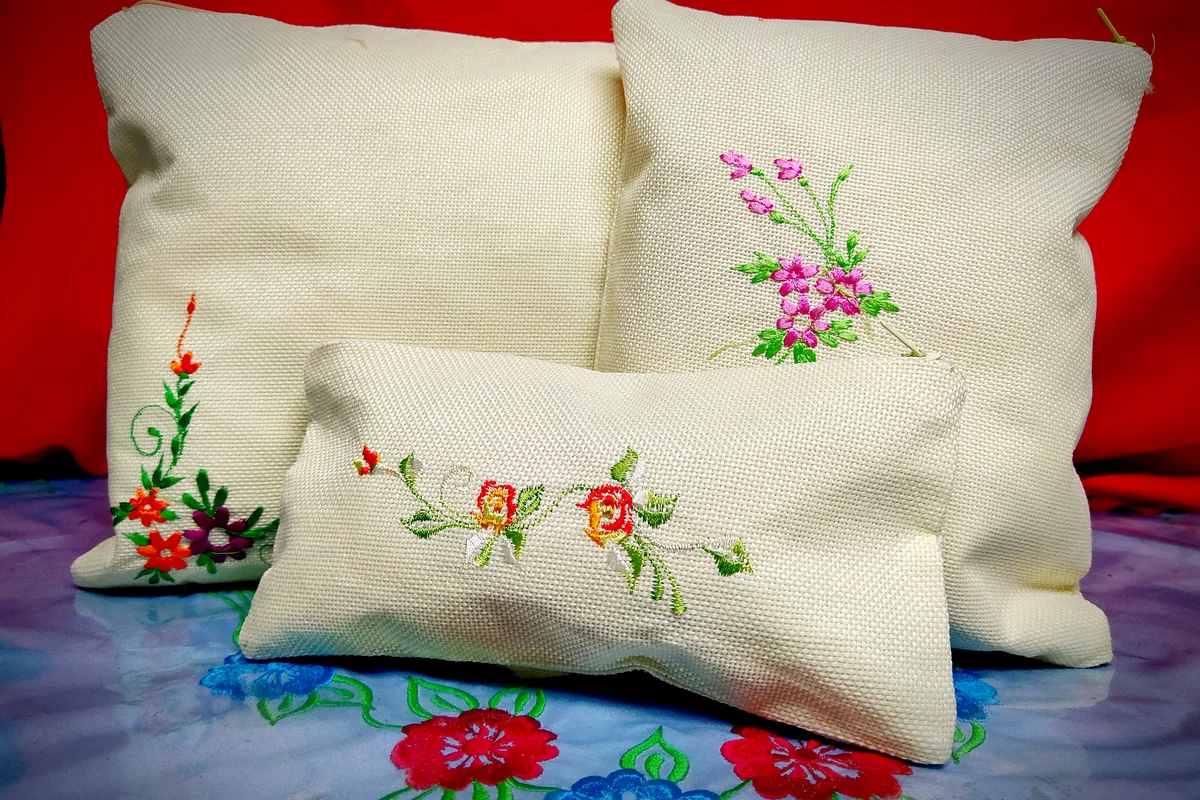 Floral Pattern On Pillows