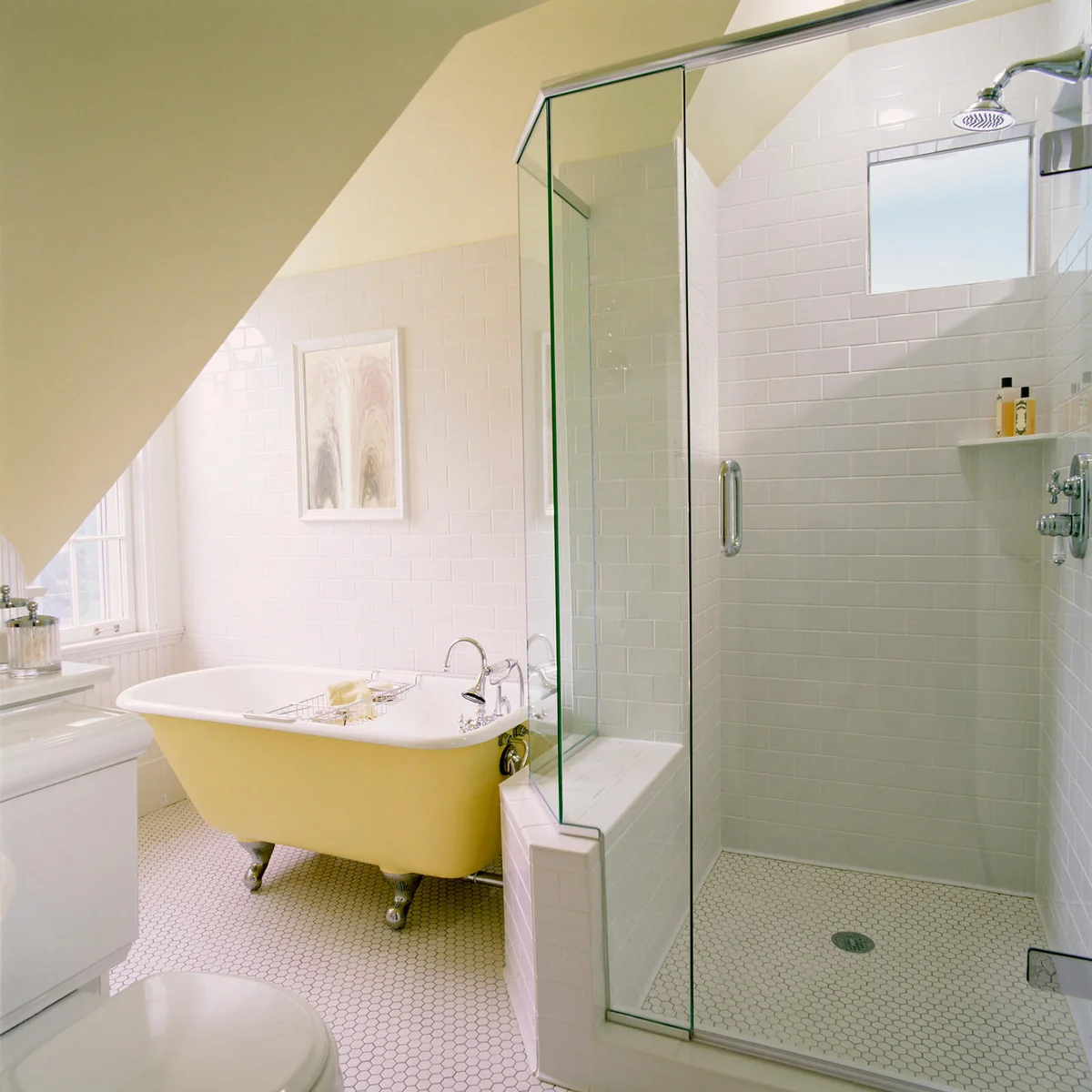 Clawfoot Bathtub and Glass Shower Stall