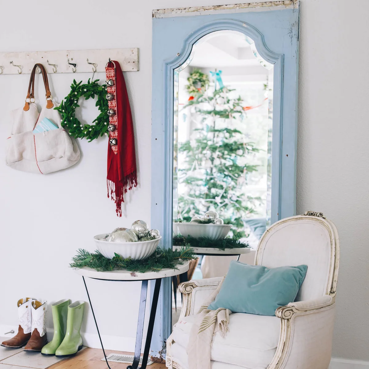Holiday decor with chair