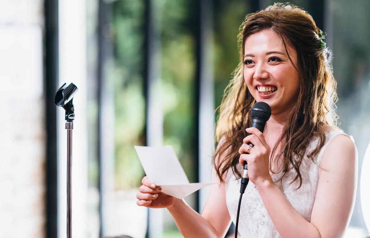 Young woman giving speech