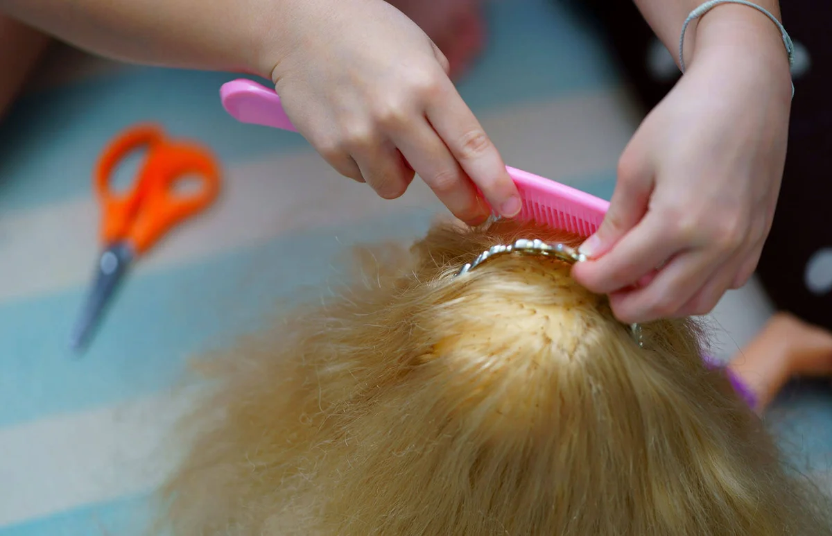 Combing Doll Hair At Home