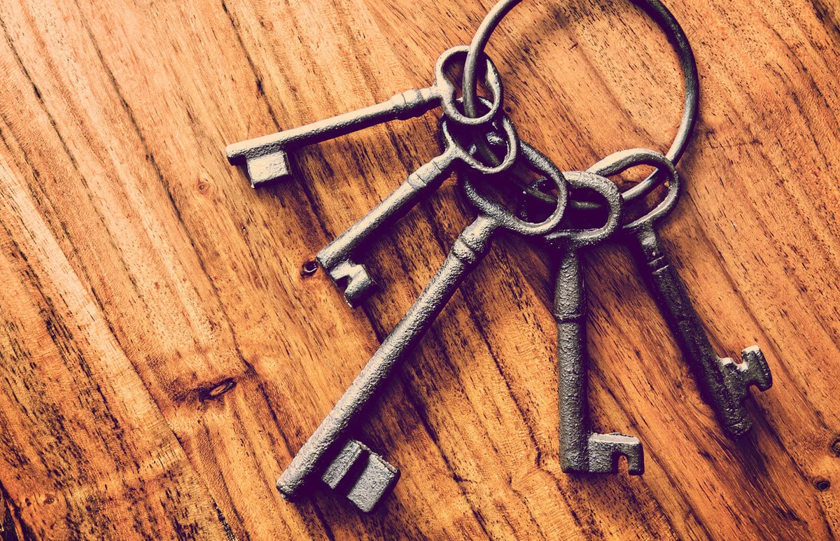 Old fashioned iron keys