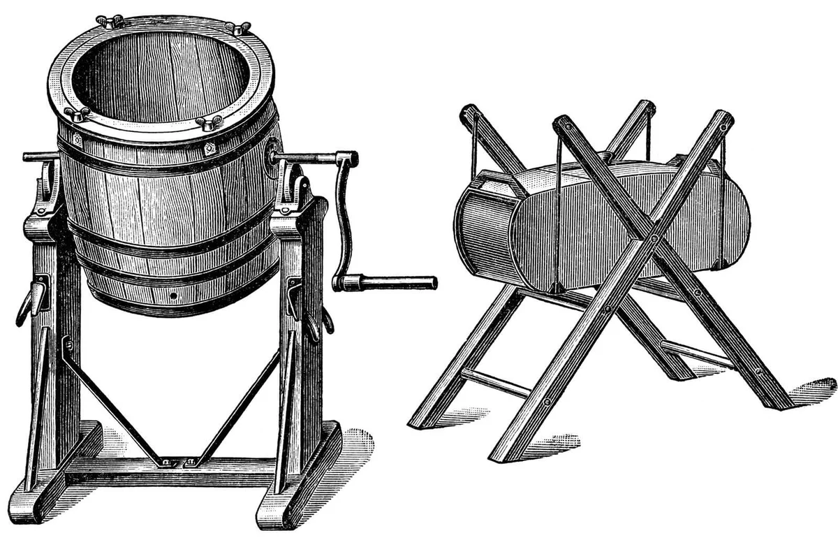 Antique Wooden Butter Churns on Legs