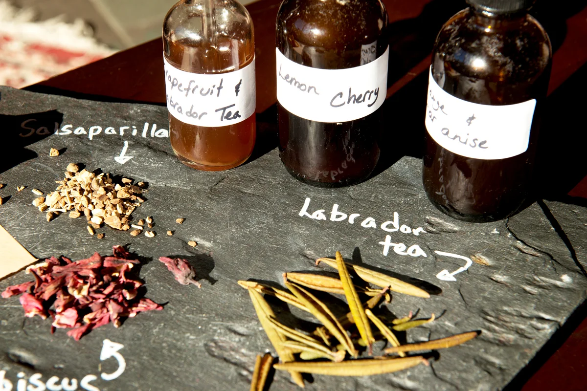 A selection of herbs used to produce the custom bitters