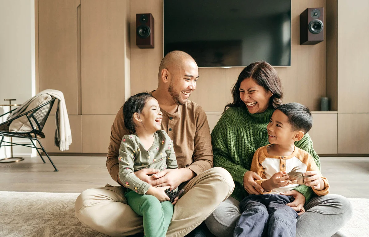 Family with two kids