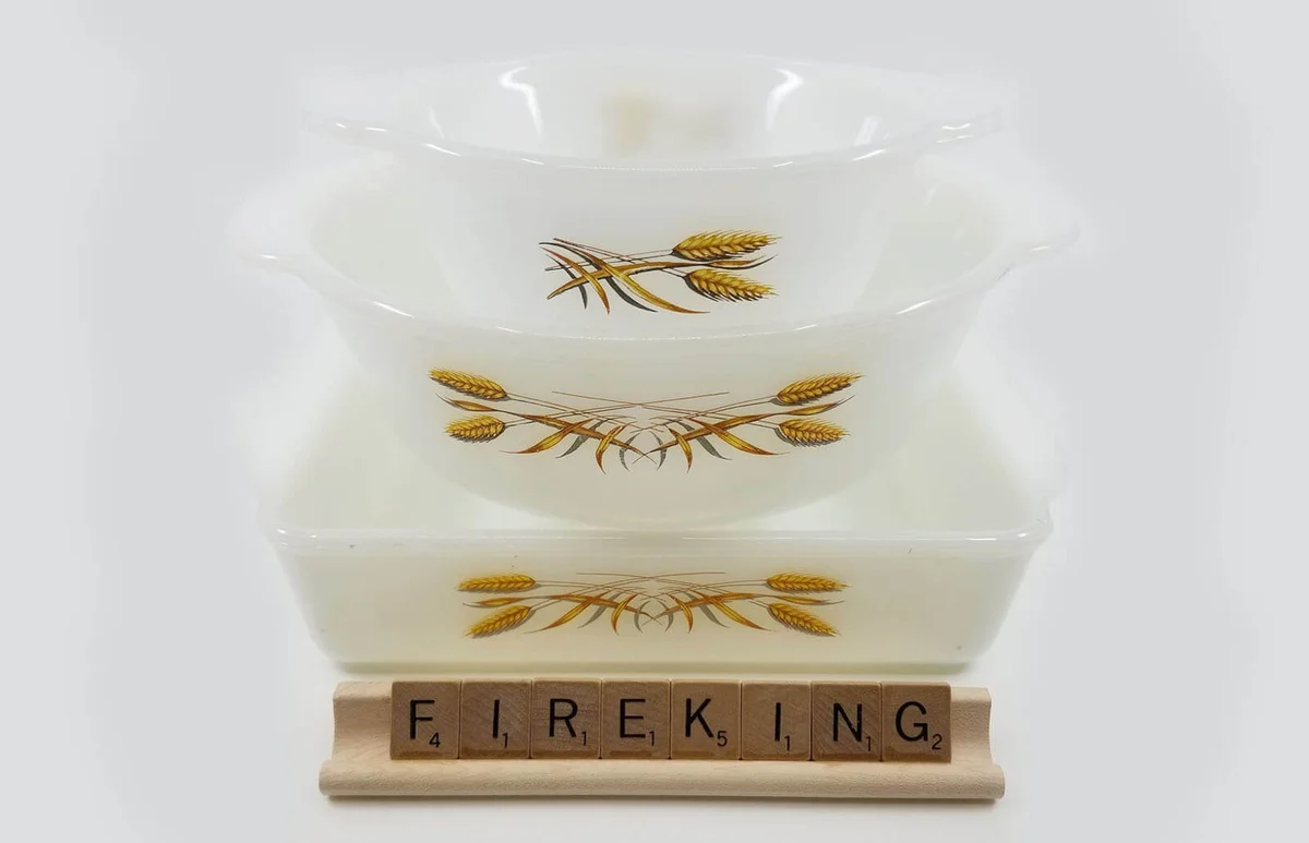 1962 FIRE KING Wheat Casserole Dishes | sold individually