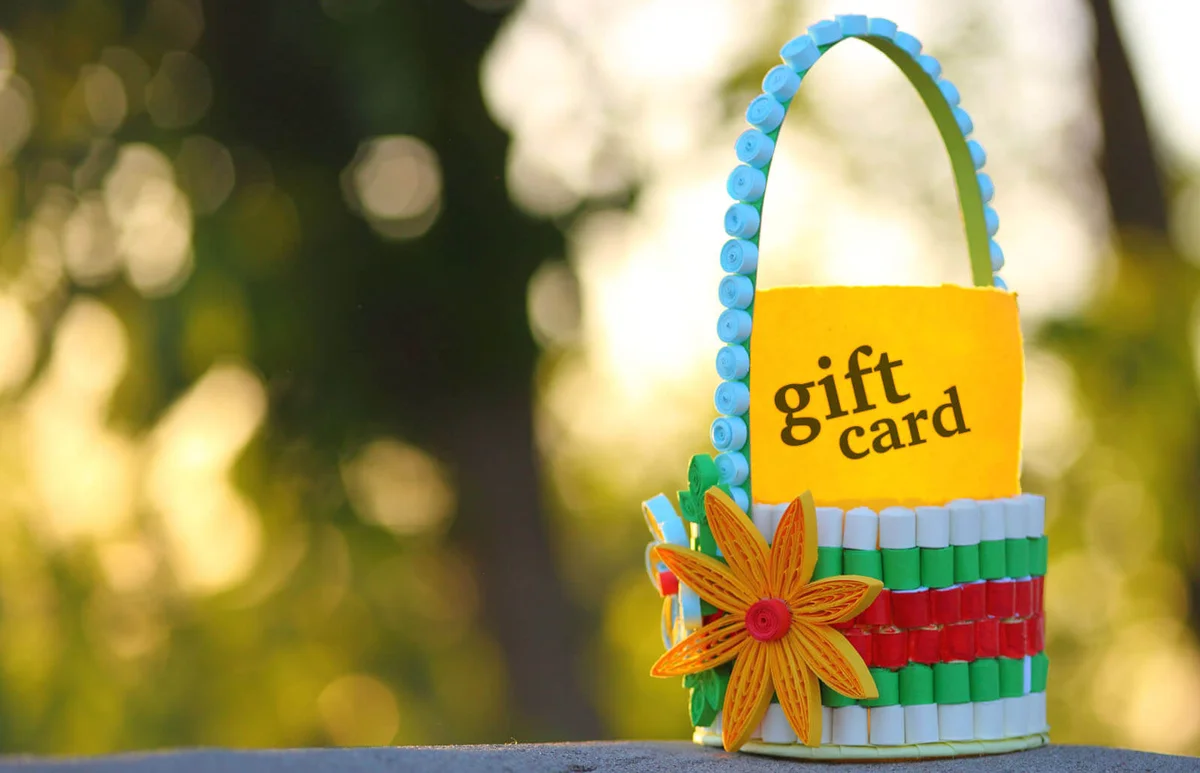 Gift certificate basket